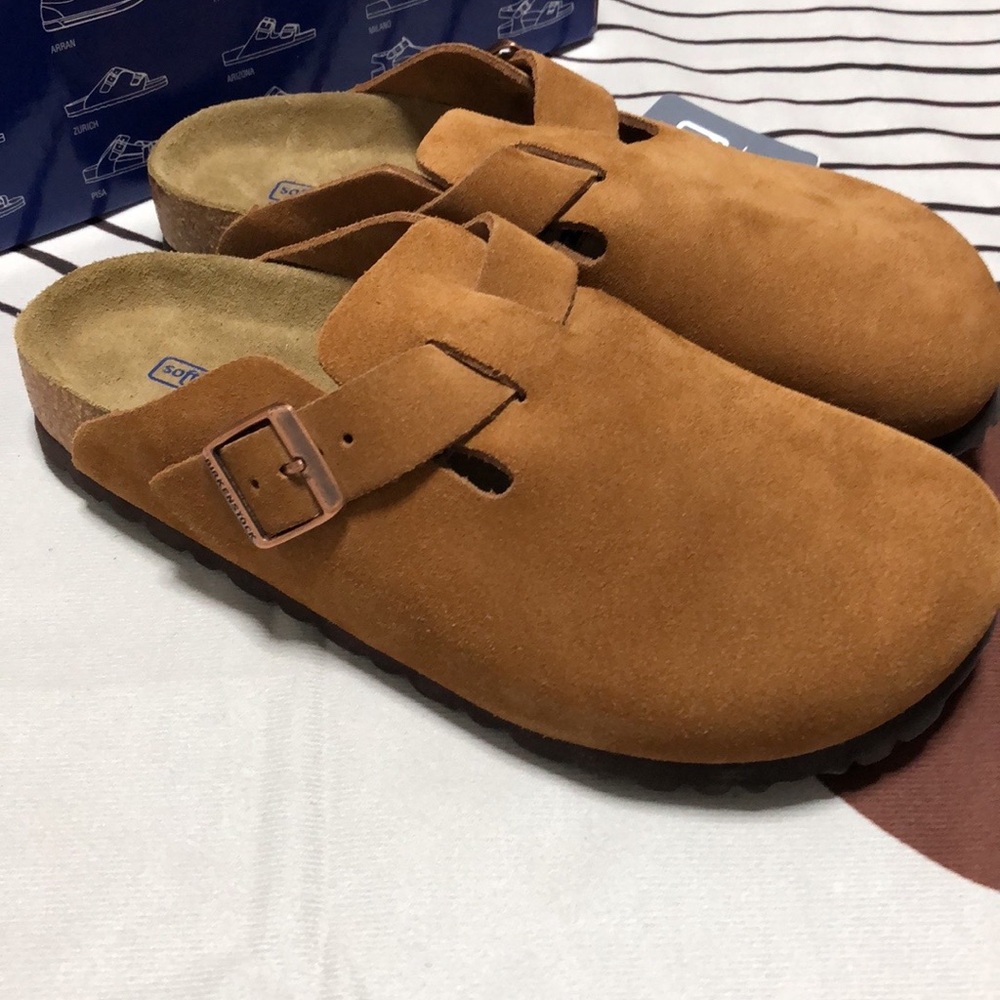 🍭birkenstock Women's Tan Suede Mules - Picture 4 of 5
